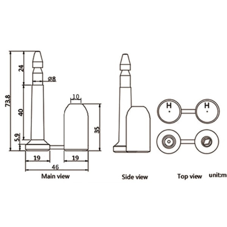 Plomba kontenerowa 2 z kodem kreskowym mała